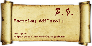 Paczolay Vászoly névjegykártya